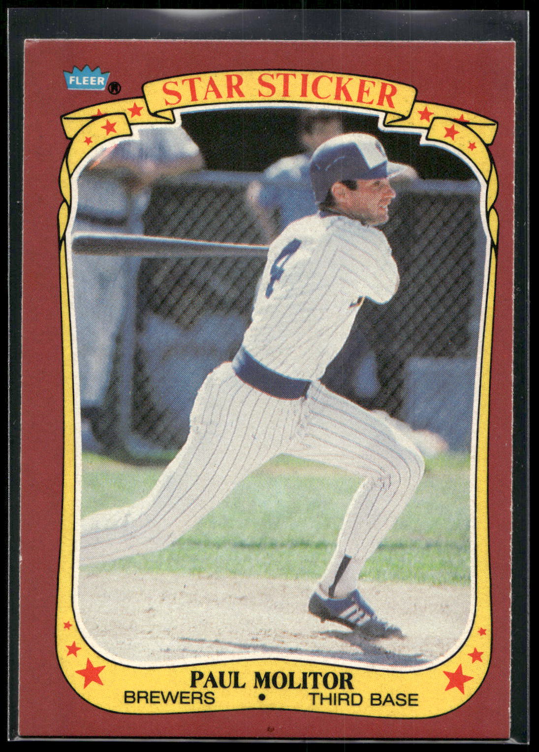 1986 Fleer Star Stickers #76 Paul Molitor