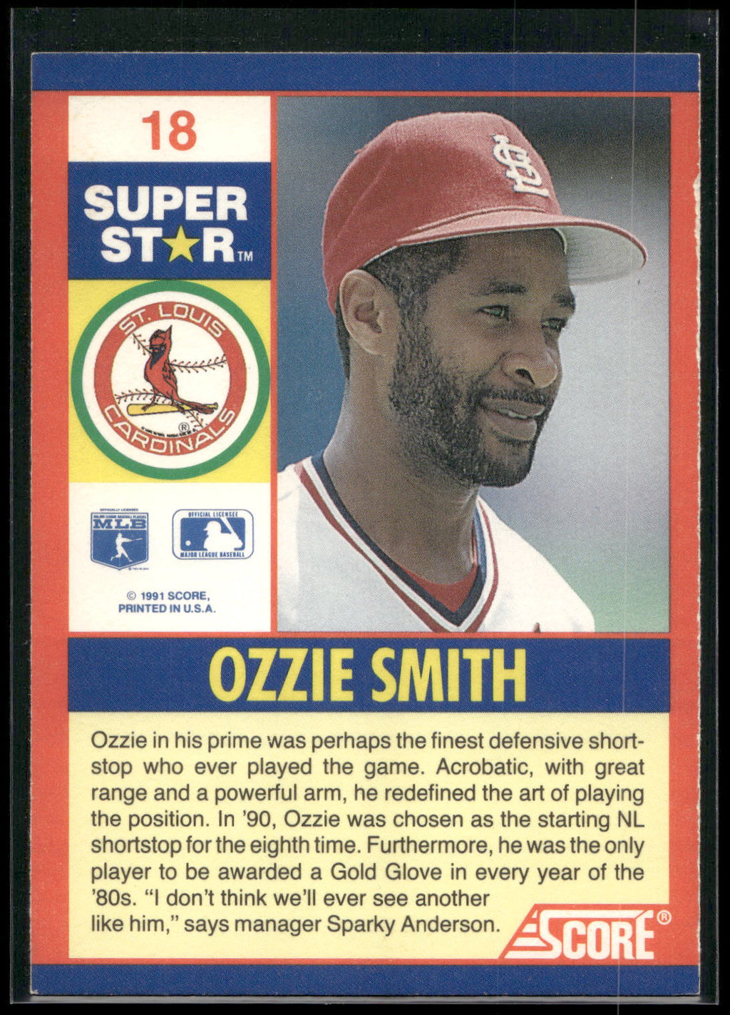 1991 Score 100 Superstars #18 Ozzie Smith
