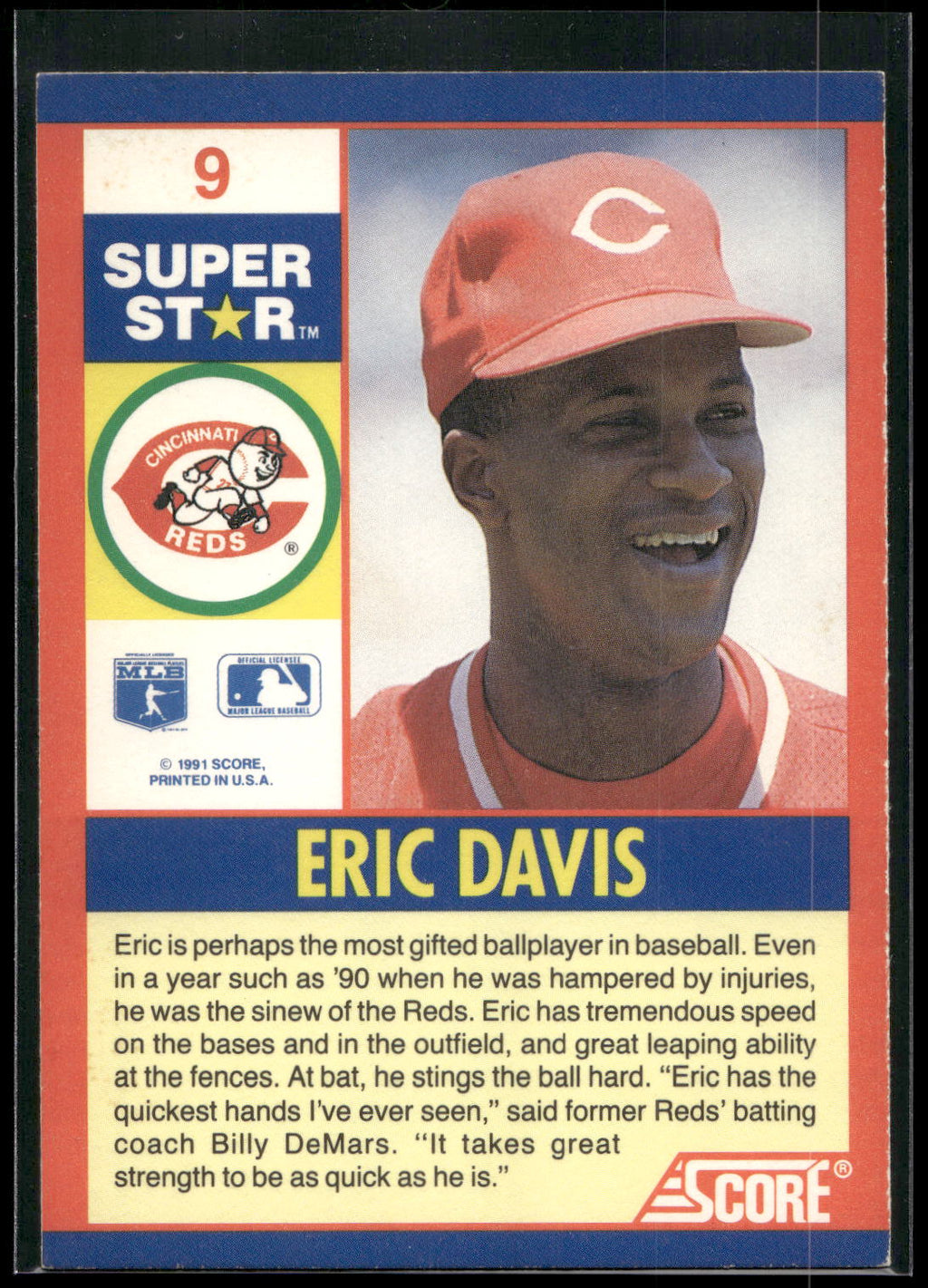 1991 Score 100 Superstars #9 Eric Davis