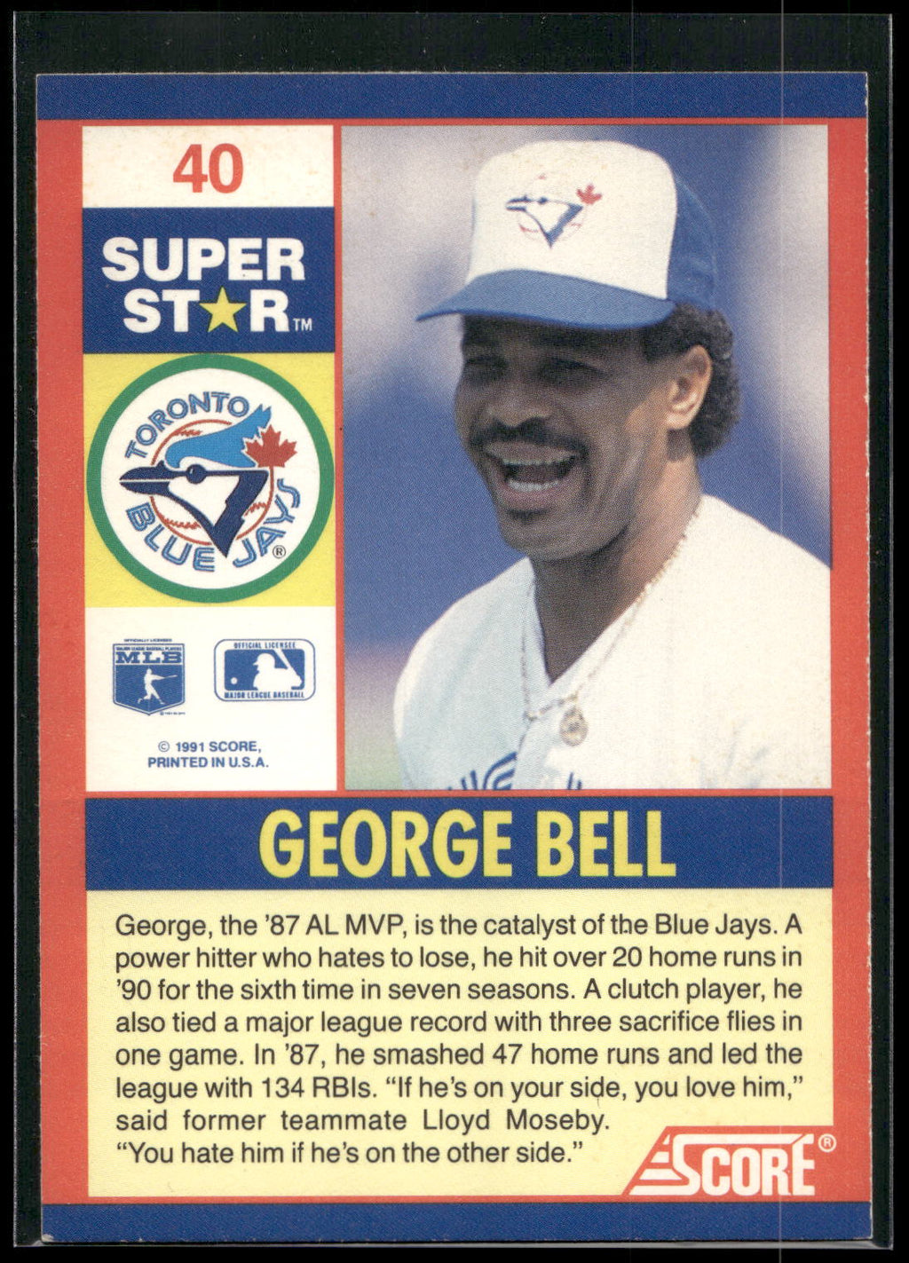 1991 Score 100 Superstars #40 George Bell