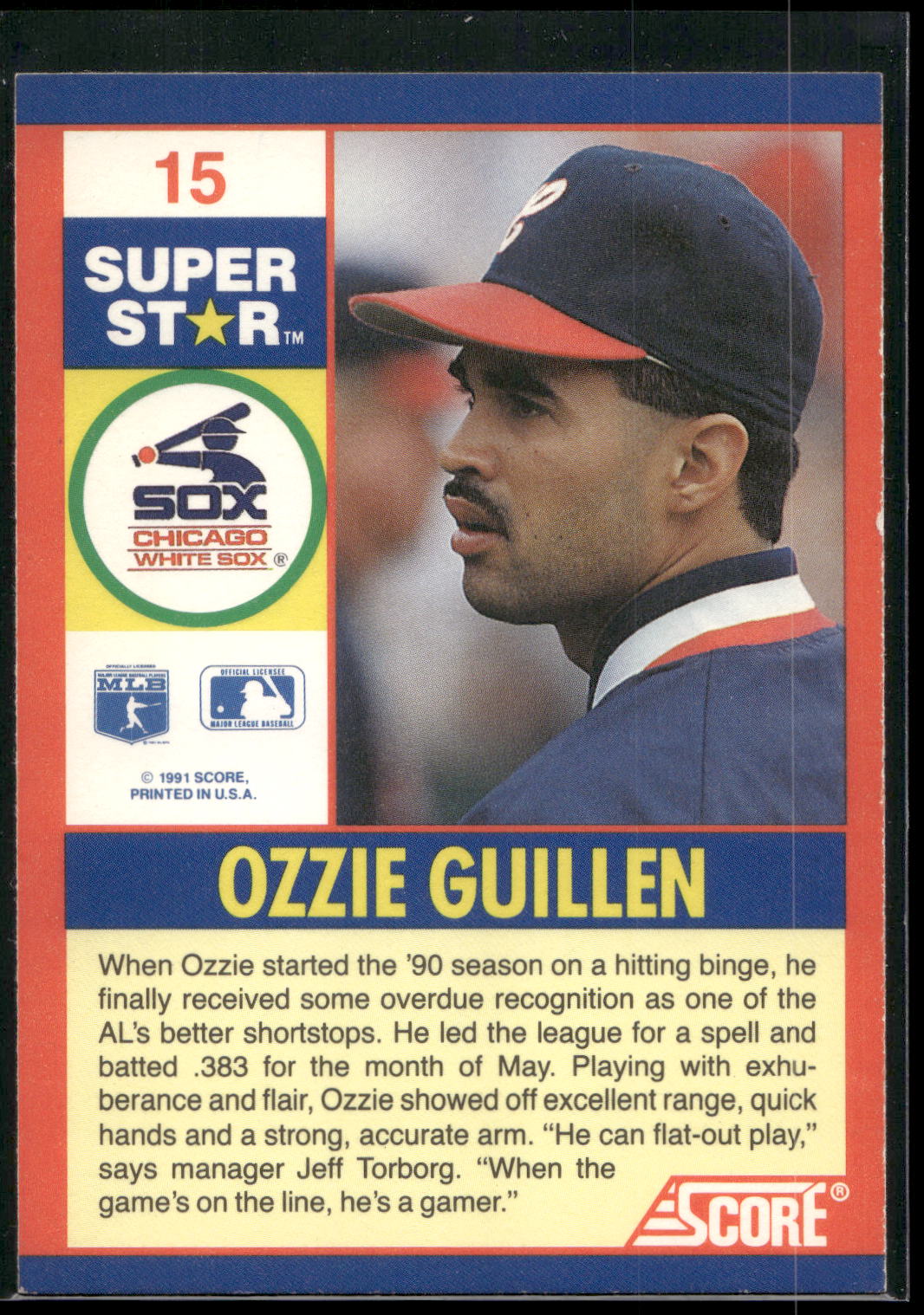 1991 Score 100 Superstars #15 Ozzie Guillen