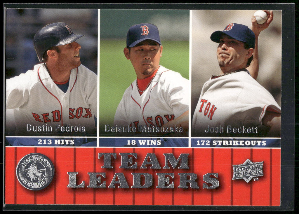 2009 Upper Deck #431 Dustin Pedroia / Daisuke Matsuzaka / Josh Beckett
