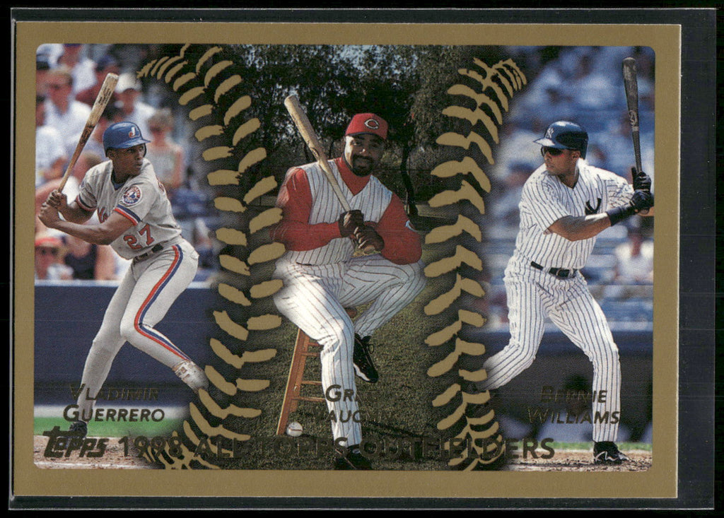 1999 Topps #458 (Vladimir Guerrero / Greg Vaughn / Bernie Williams)