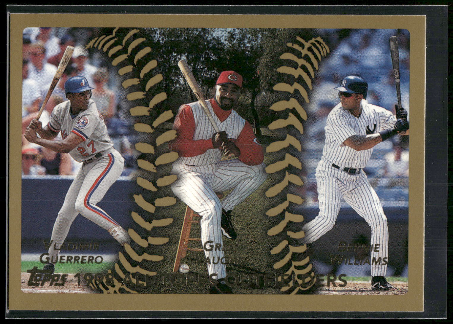 1999 Topps #458 (Vladimir Guerrero / Greg Vaughn / Bernie Williams)