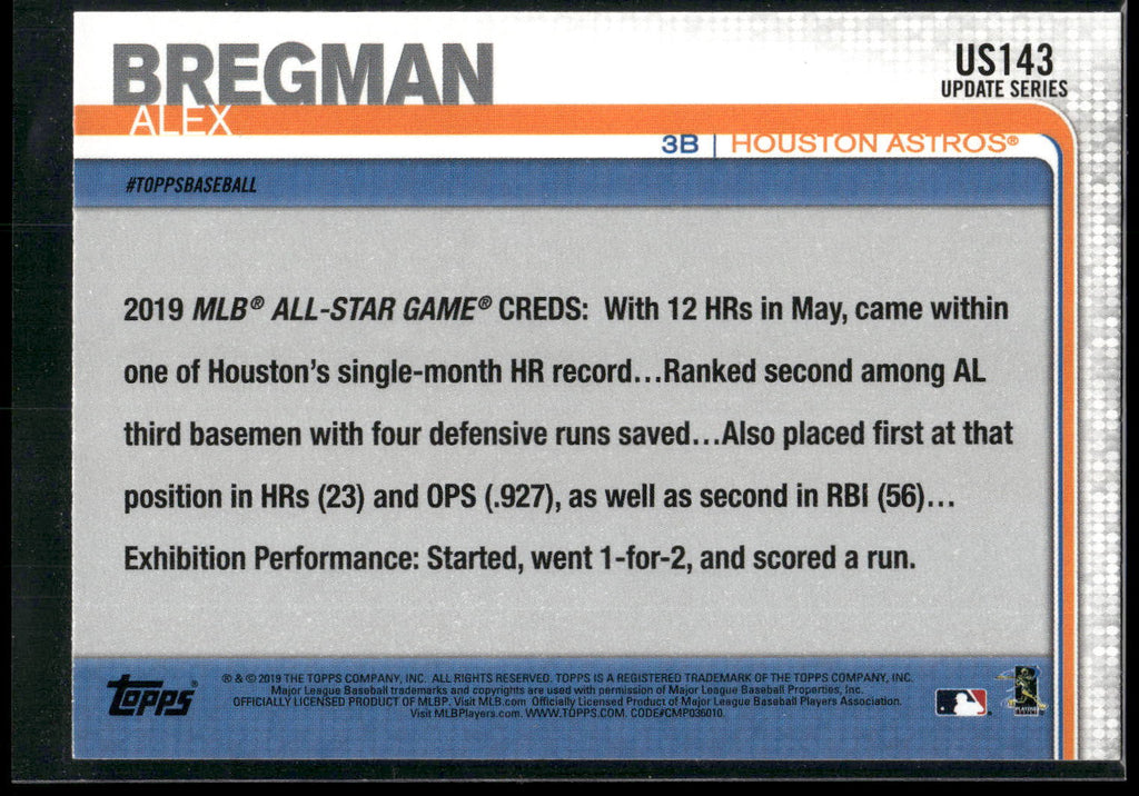 2019 Topps Update #US143 Alex Bregman