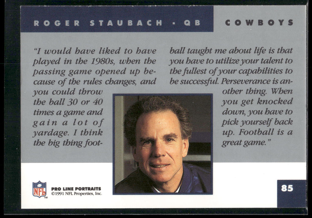 1991 Pro Line Portraits #85 Roger Staubach