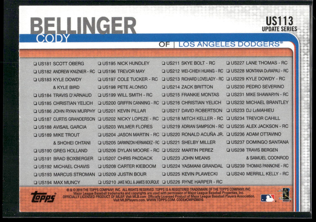 2019 Topps Update #US113 Record-Breaking Month