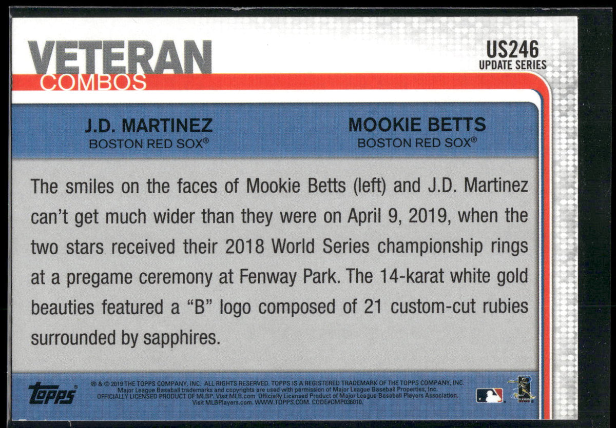 2019 Topps Update #US246 Iced Out (Mookie Betts / J.D. Martinez)