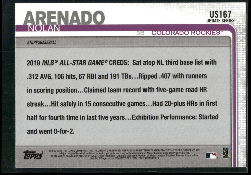2019 Topps Update #US167 Nolan Arenado