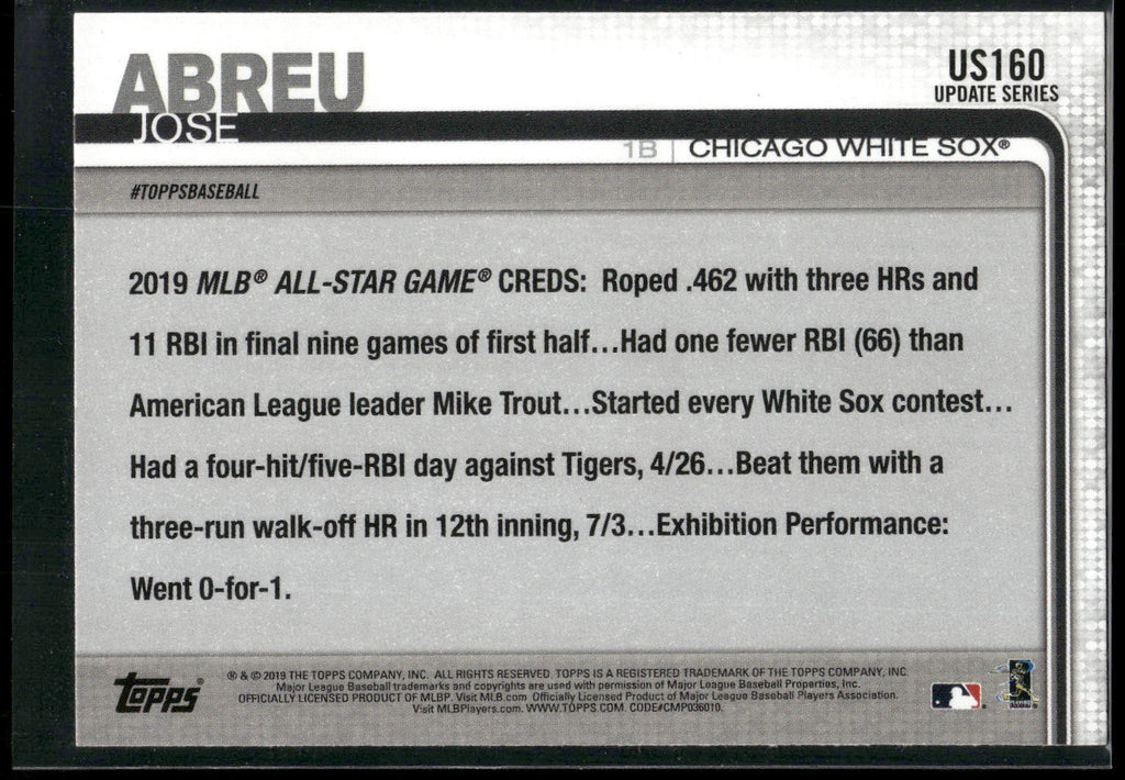 2019 Topps Update #US160 Jose Abreu