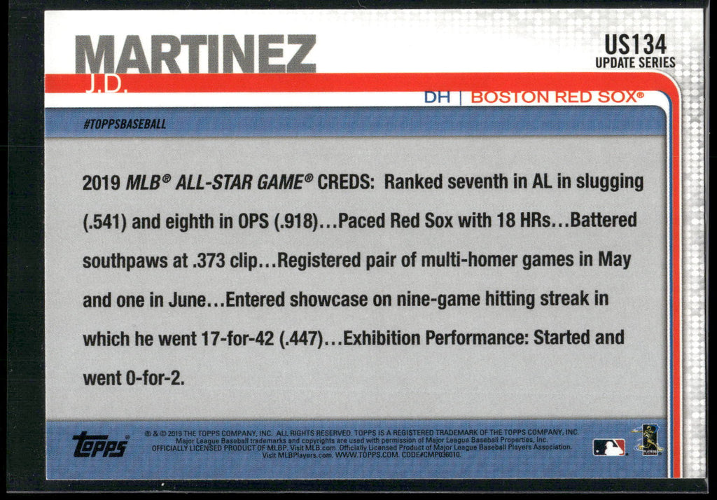 2019 Topps Update #US134 J.D. Martinez