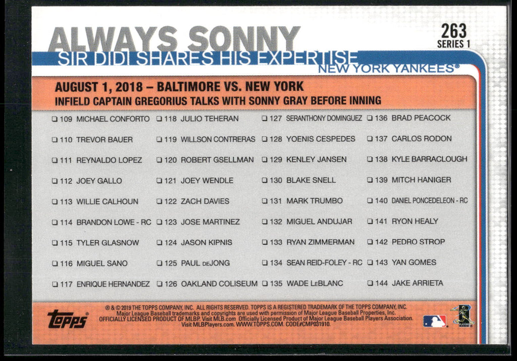 2019 Topps #263 Always Sonny