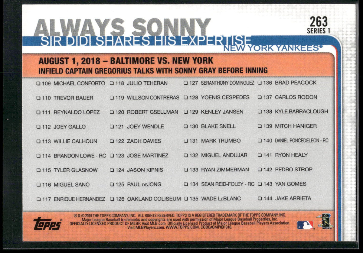 2019 Topps #263 Always Sonny