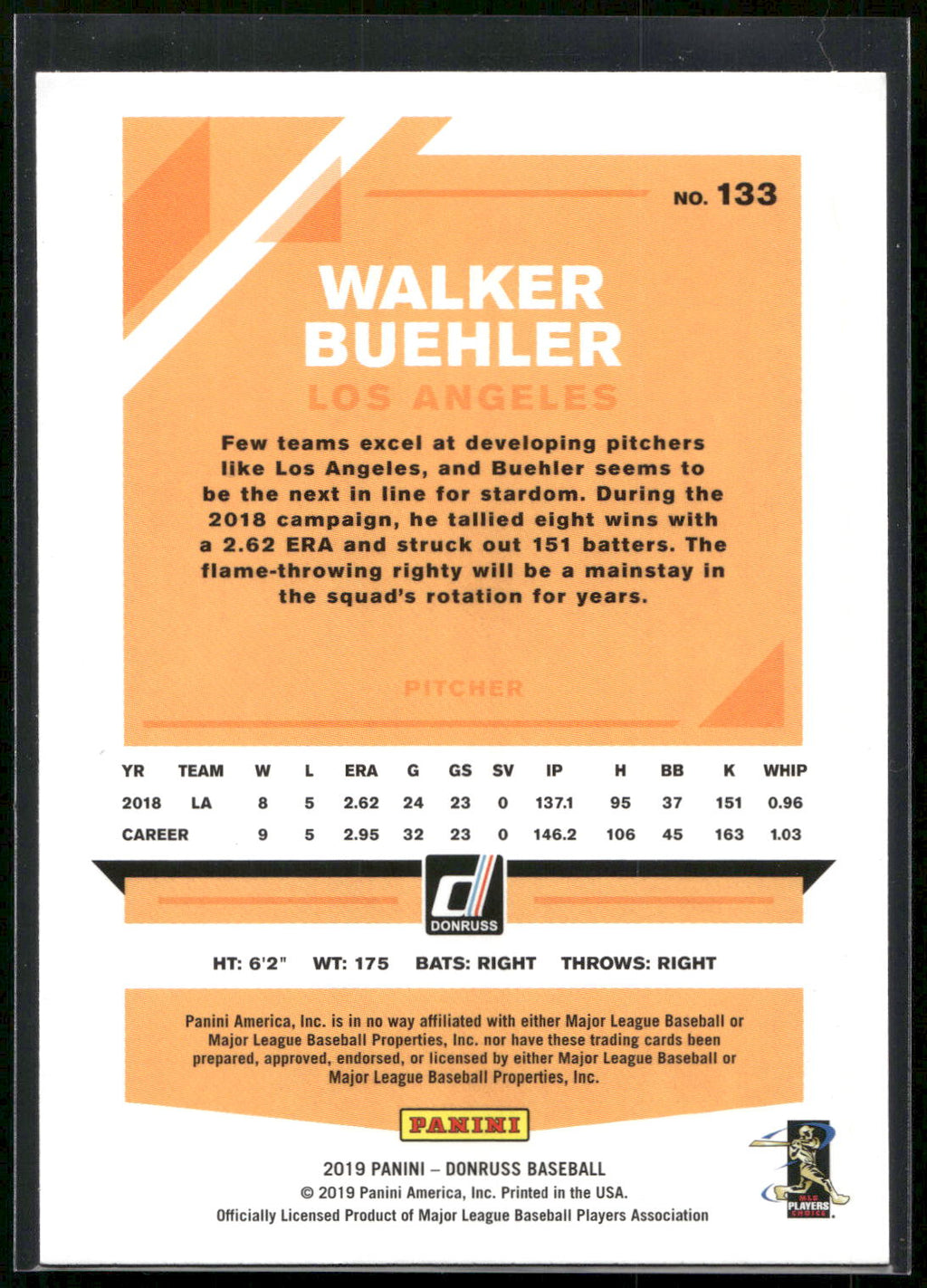 2019 Donruss #133b Walker Buehler