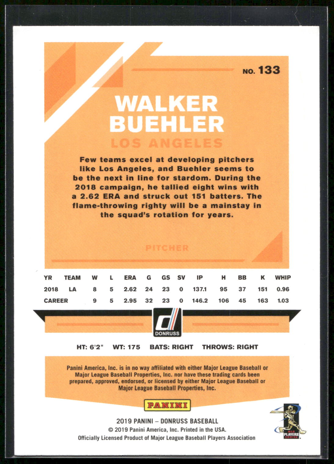 2019 Donruss #133b Walker Buehler