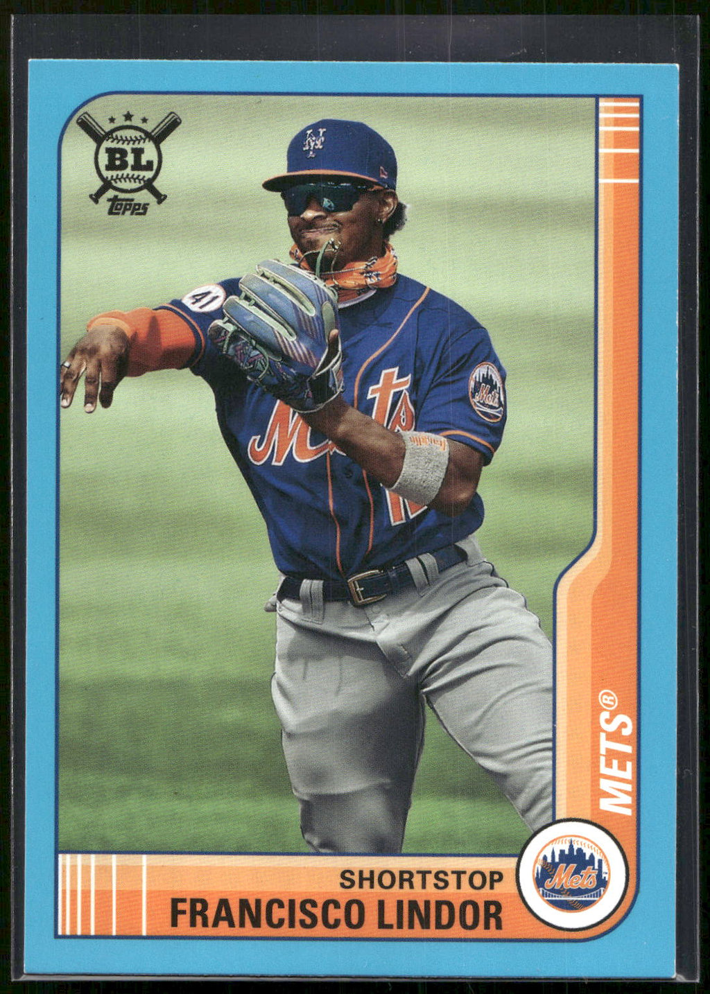 2021 Topps Big League #100 Francisco Lindor Electric Blue
