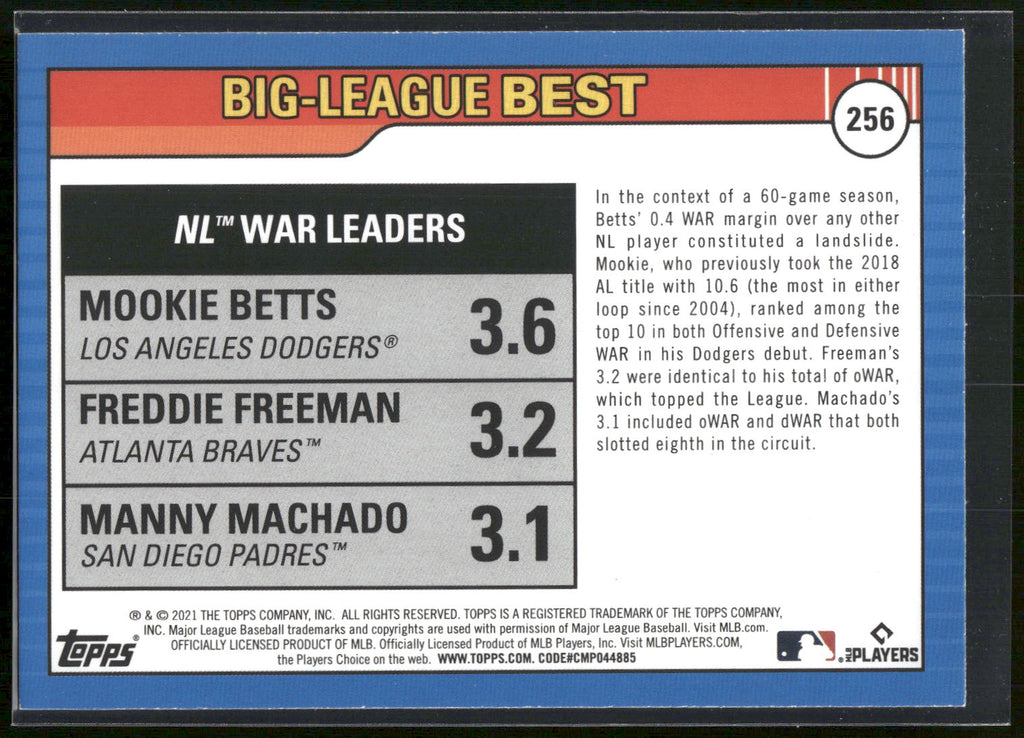 2021 Topps Big League #256 (Mookie Betts / Freddie Freeman / Manny Machado) LL