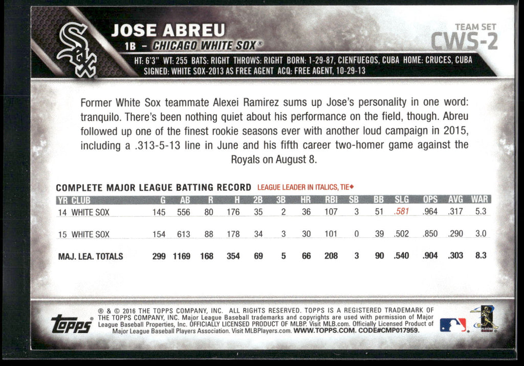 2016 Topps #173 Jose Abreu