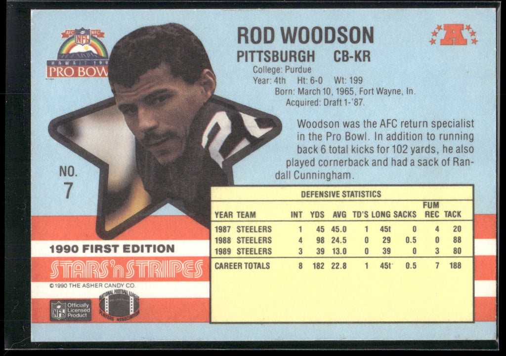 1990 Asher Candy Stars 'n Stripes #7 Rod Woodson