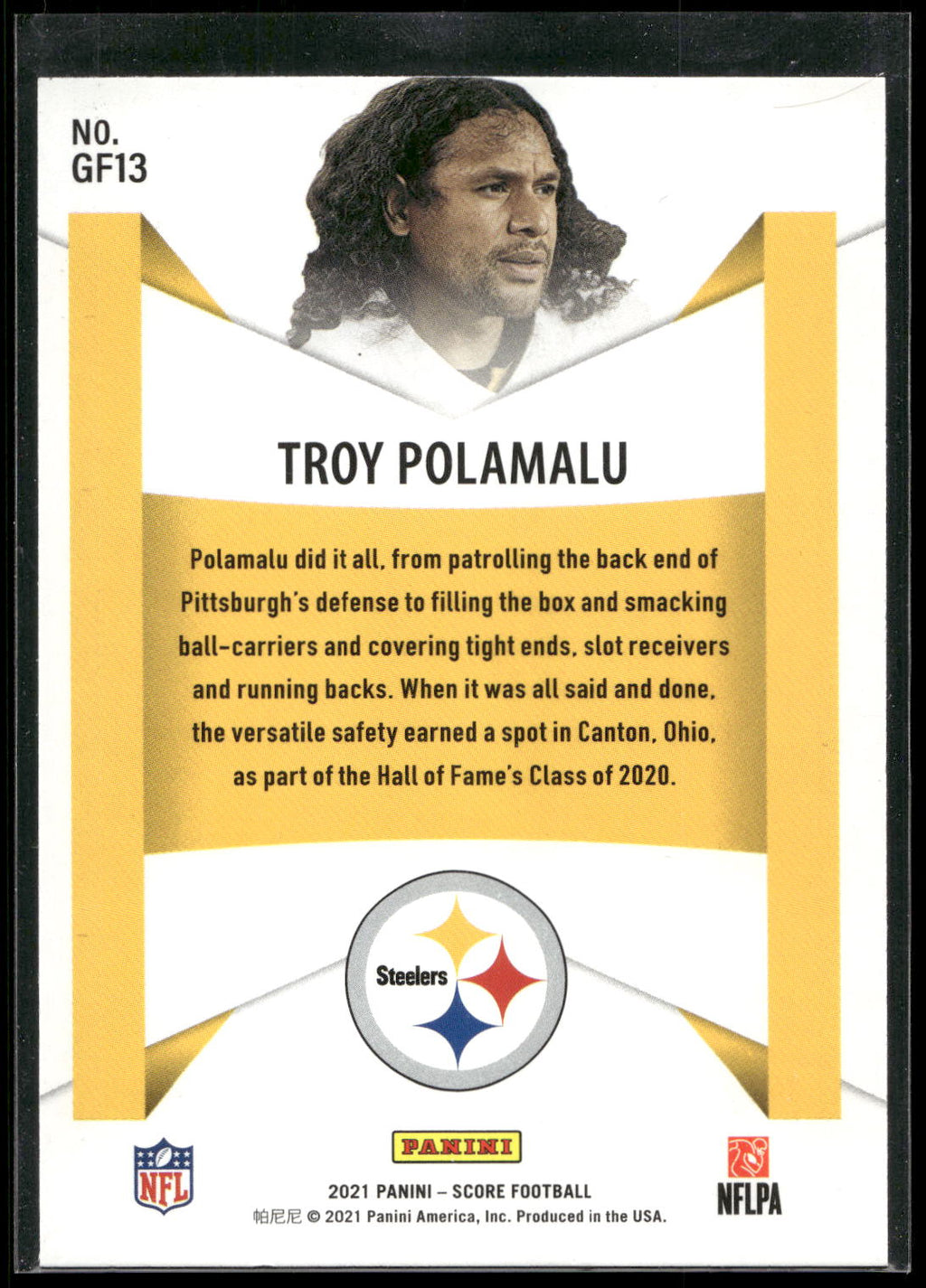 2021 Score #GF13 Troy Polamalu Game Face