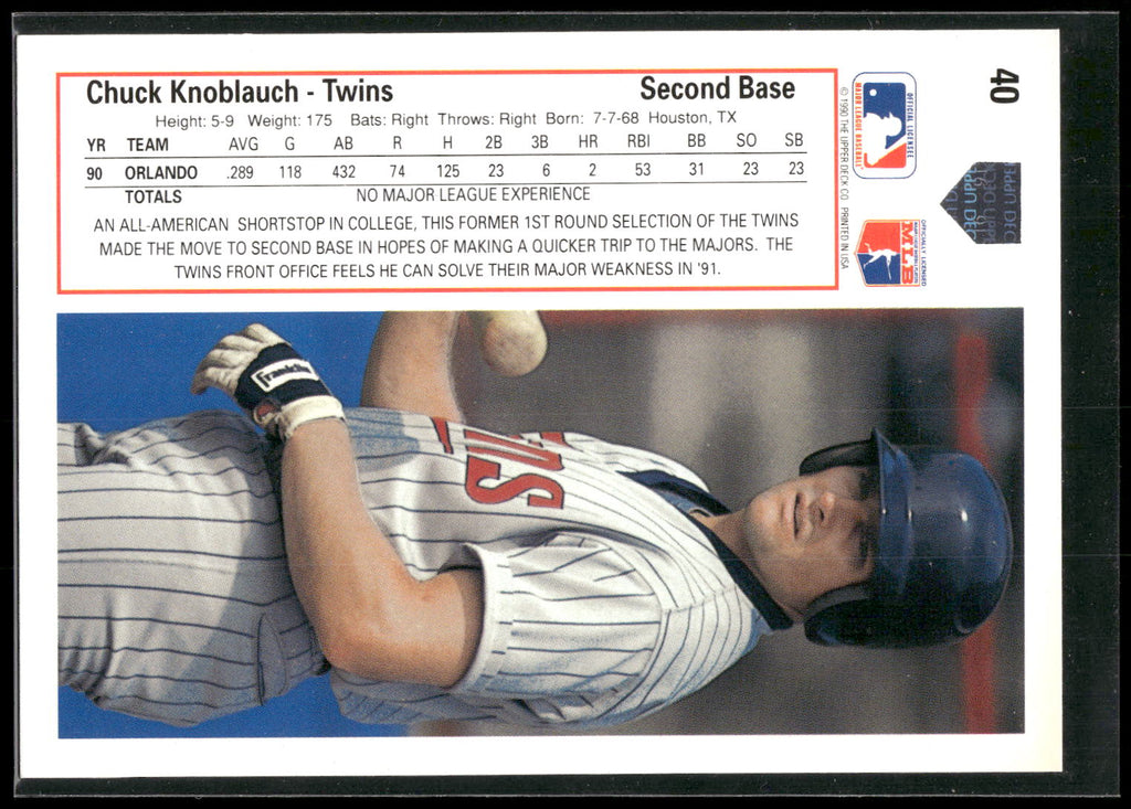1991 Upper Deck #40 Chuck Knoblauch