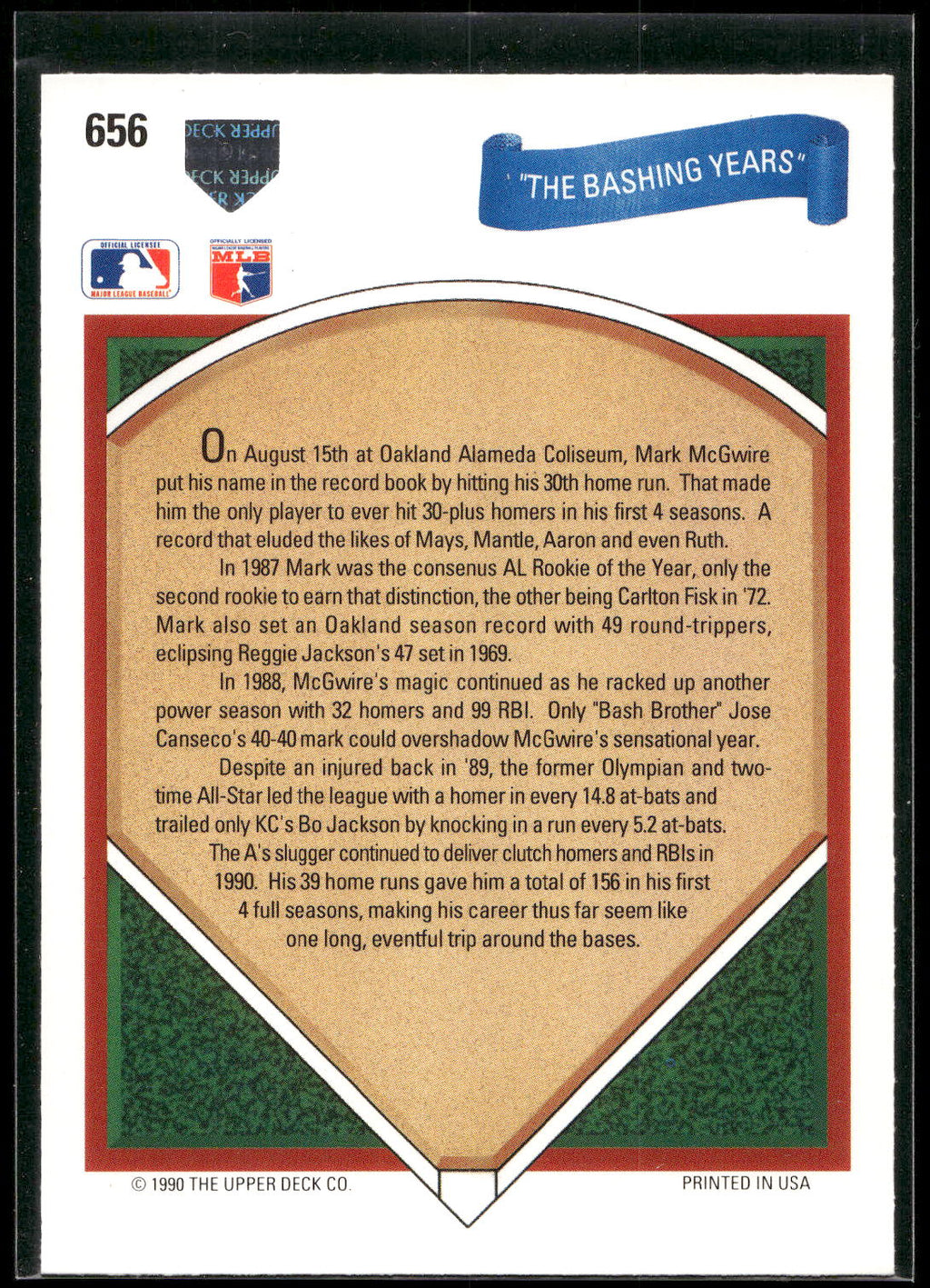 1991 Upper Deck #656 "The Bashing Years"