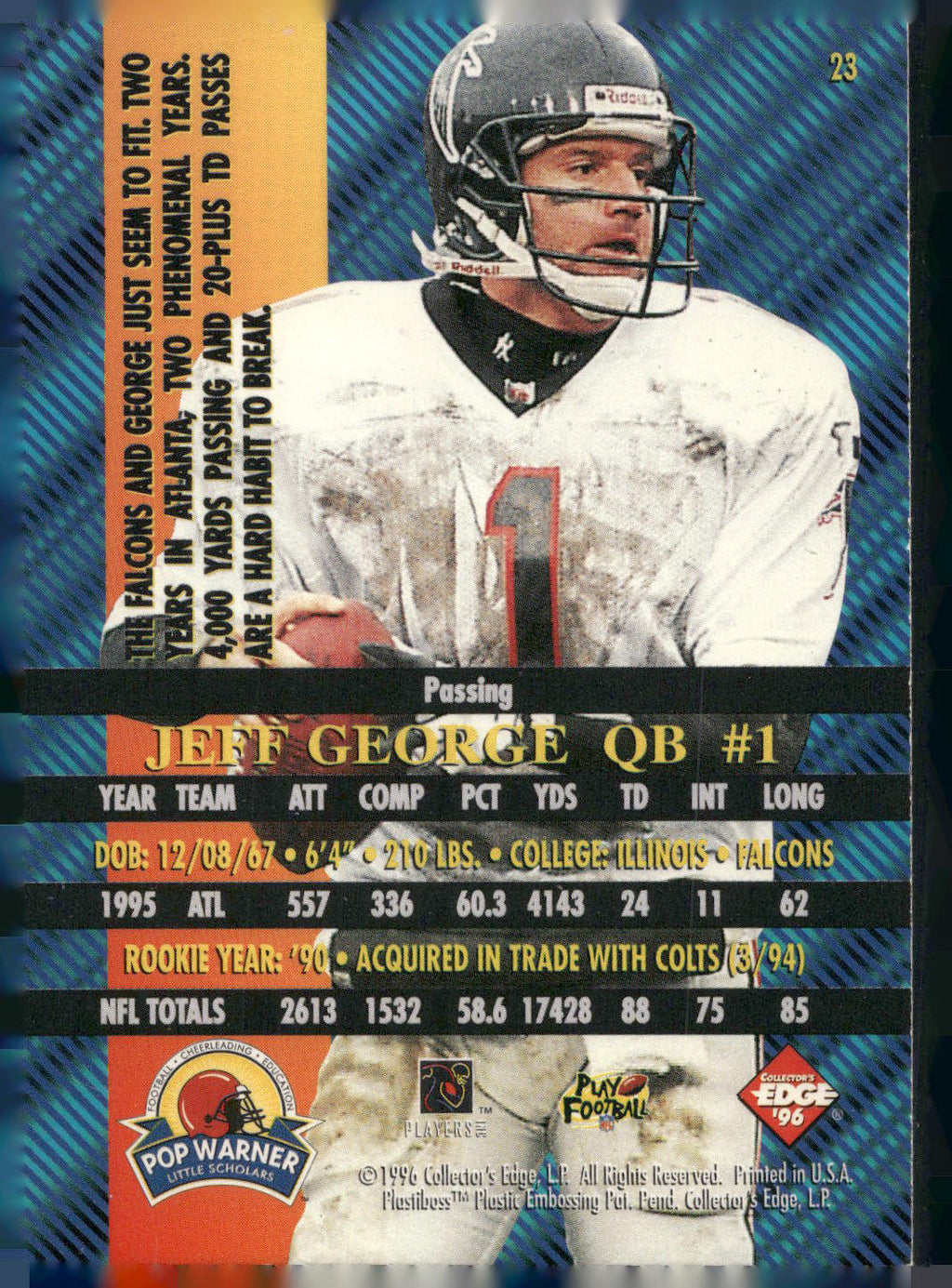 1996 Collector's Edge Advantage #23 Jeff George