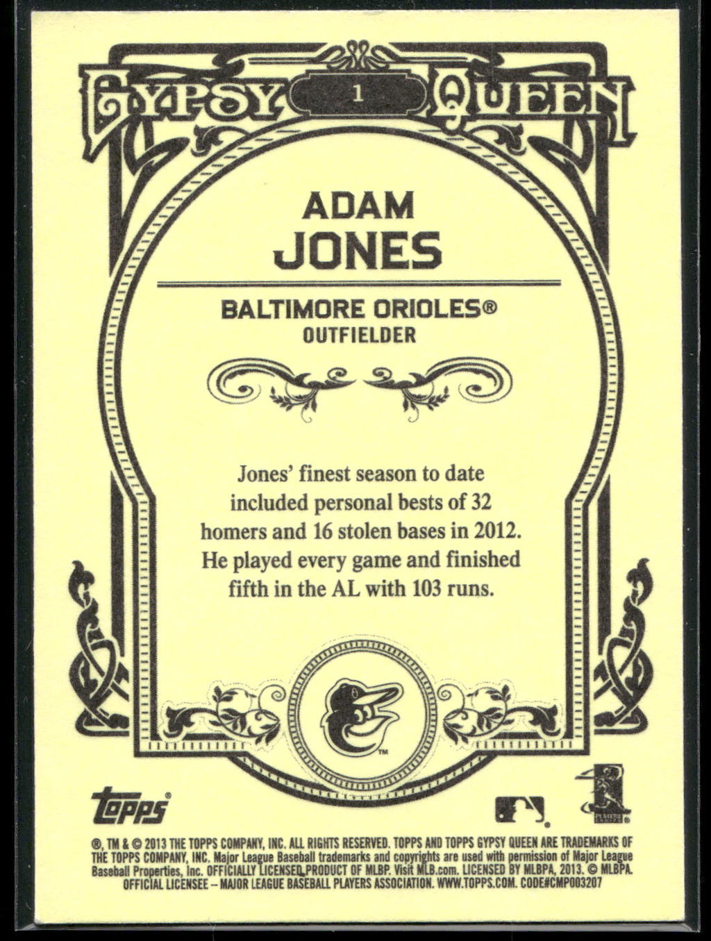 2013 Topps Gypsy Queen #1 Adam Jones