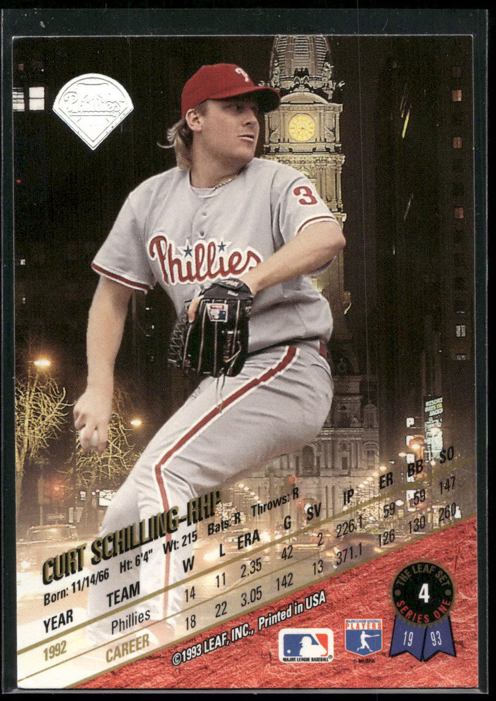 1993 Leaf #4 Curt Schilling