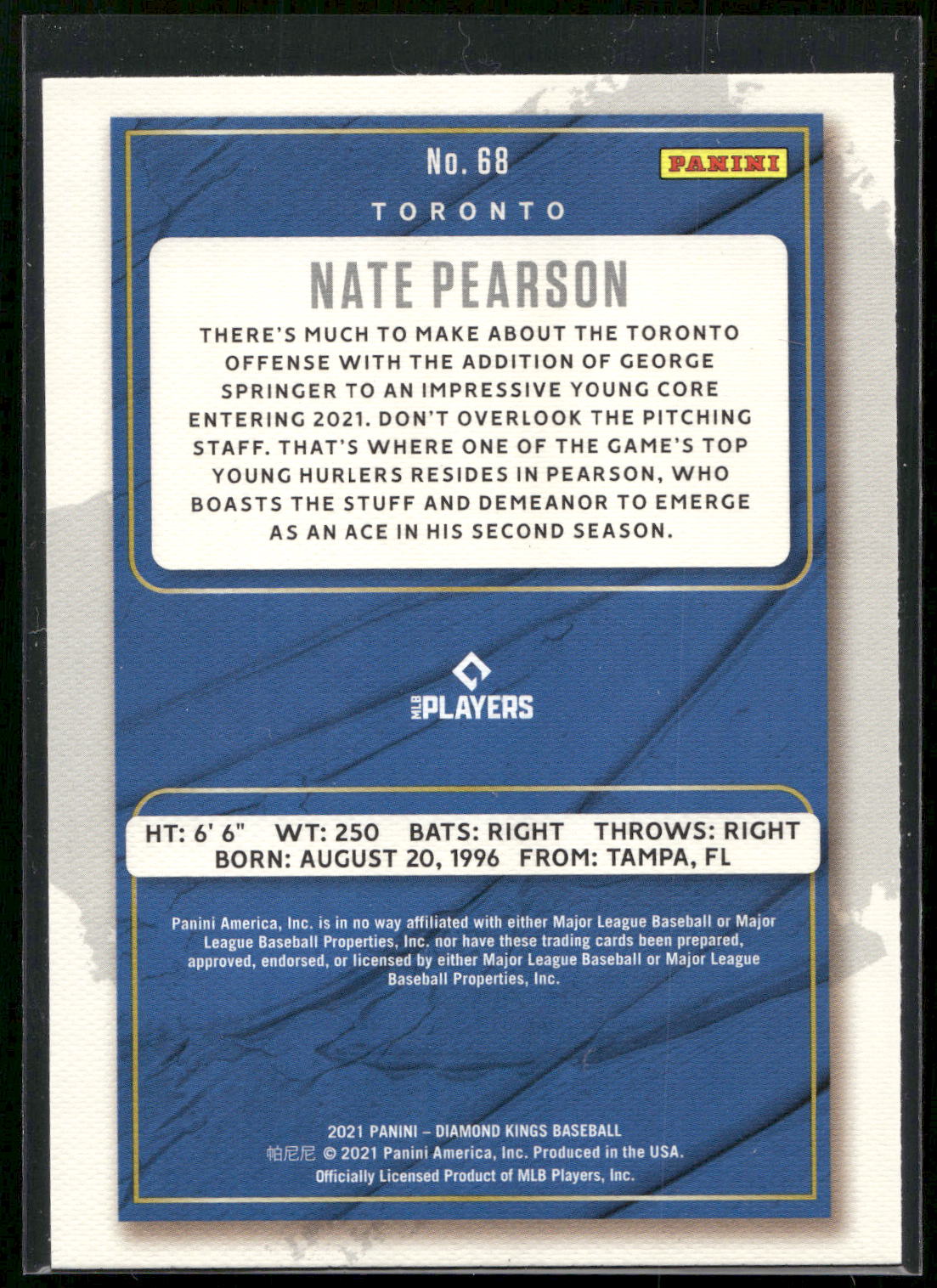 2021 Panini Diamond Kings #68 Nate Pearson