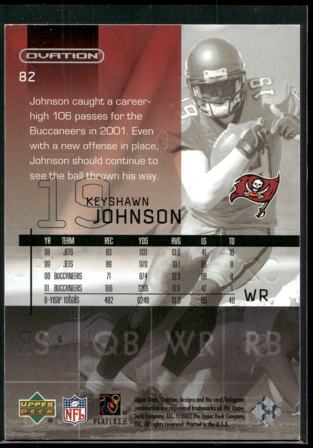 2002 Upper Deck Ovation #82 Keyshawn Johnson