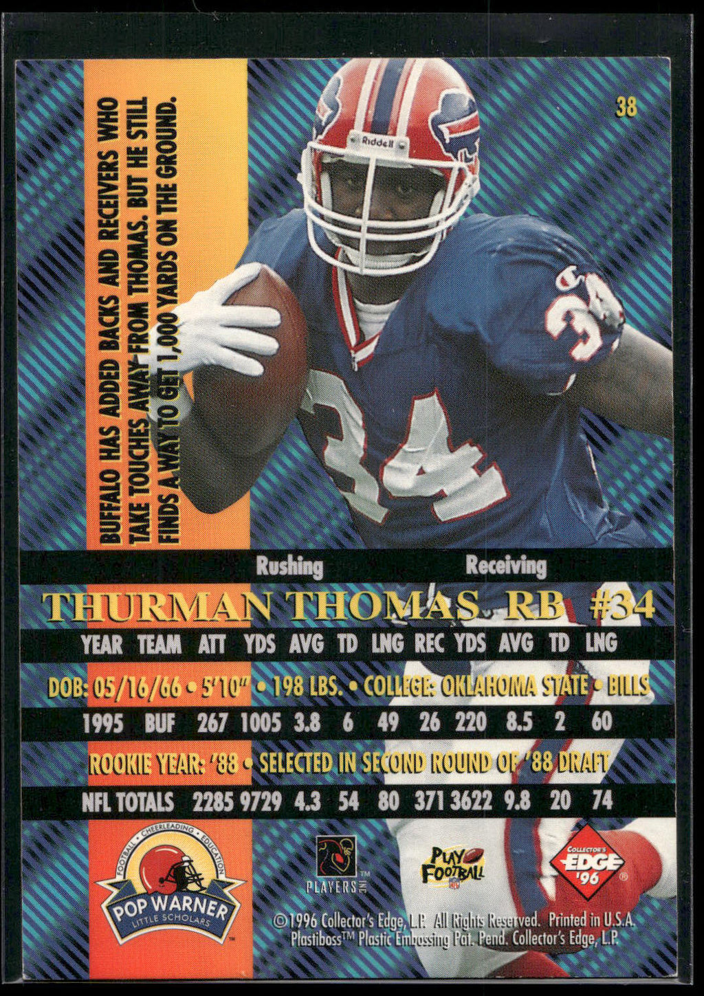 1996 Collector's Edge Advantage #38 Thurman Thomas