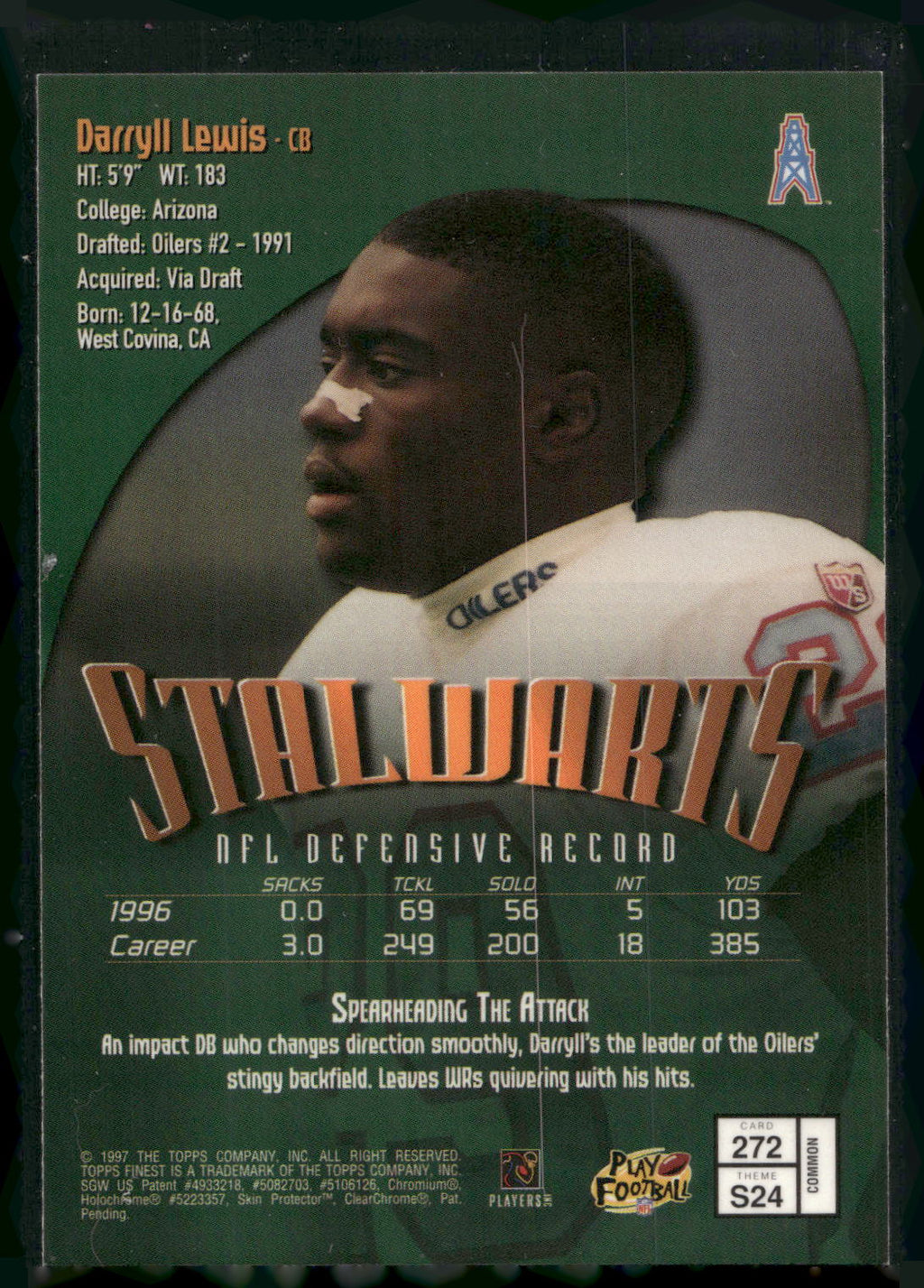 1997 Finest #272 Darryll Lewis