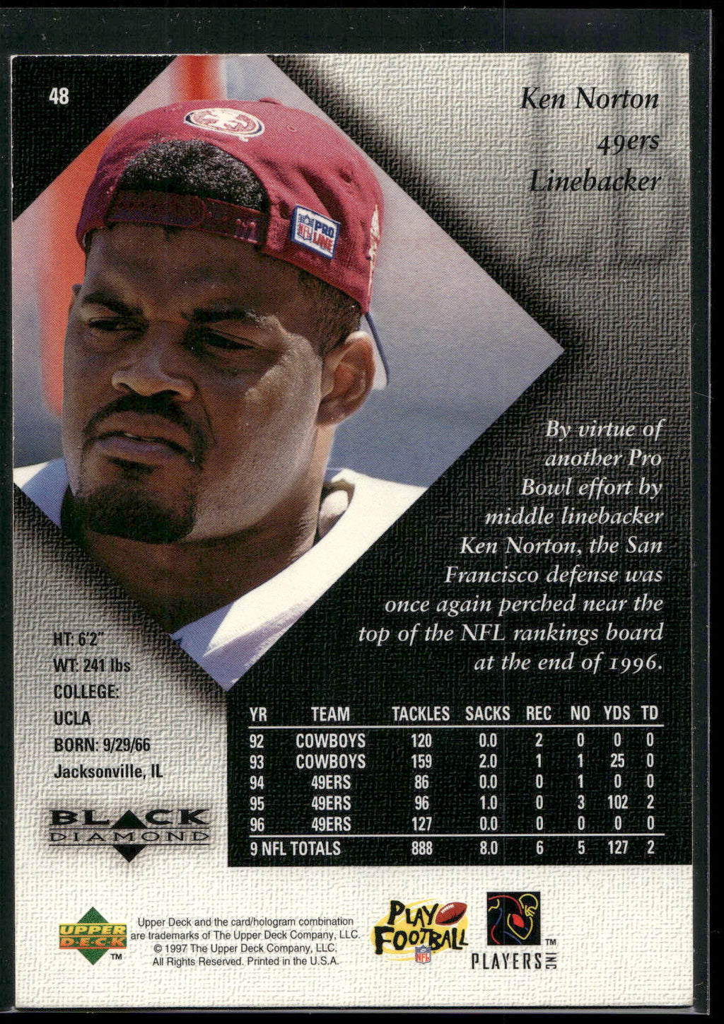 1997 Upper Deck Black Diamond #48 Ken Norton