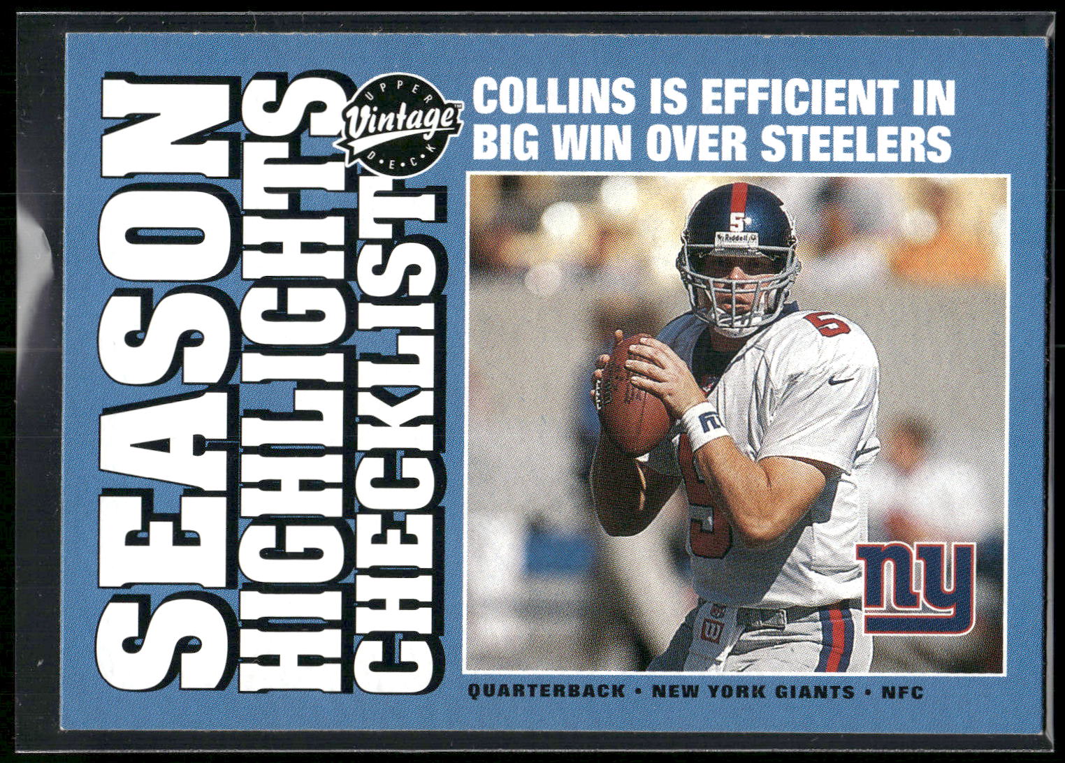 2001 Upper Deck Vintage #184 Kerry Collins