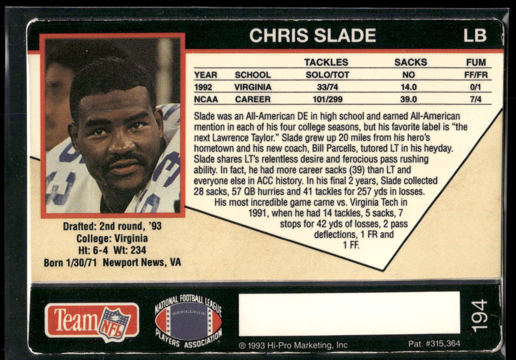 1993 Action Packed #194 Chris Slade