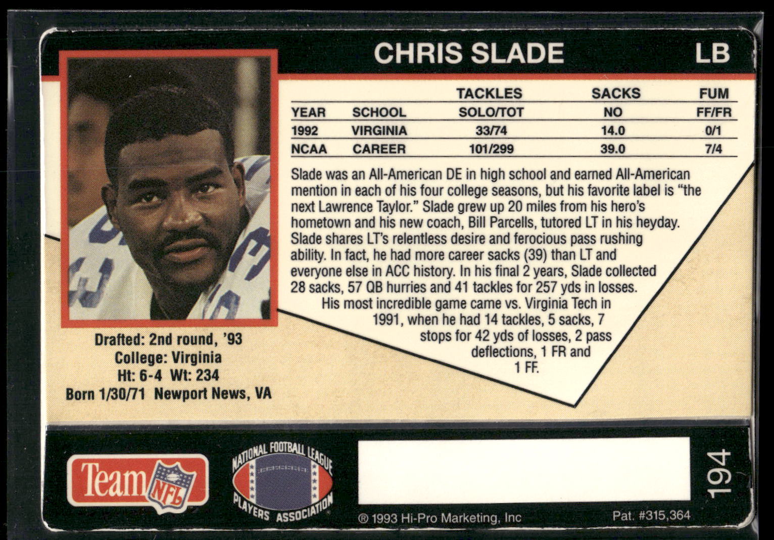 1993 Action Packed #194 Chris Slade