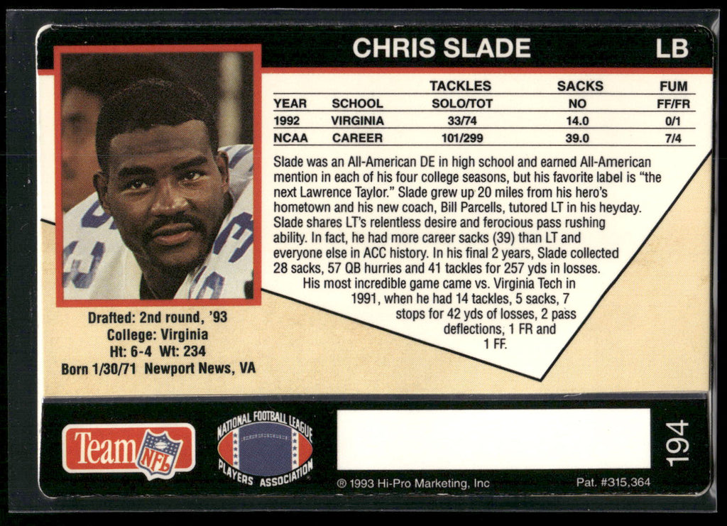 1993 Action Packed #194 Chris Slade