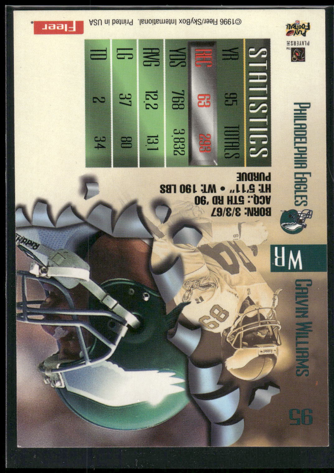 1996 Fleer Metal #95 Calvin Williams