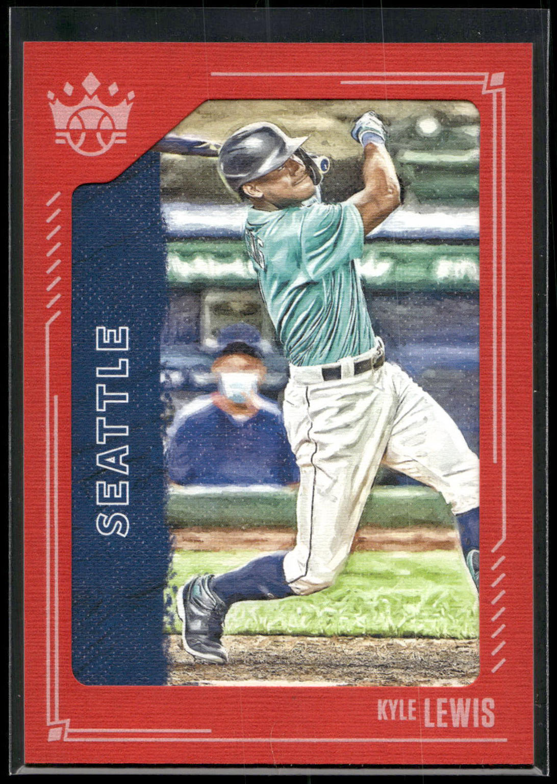 2021 Panini Diamond Kings #158 Kyle Lewis Framed Red