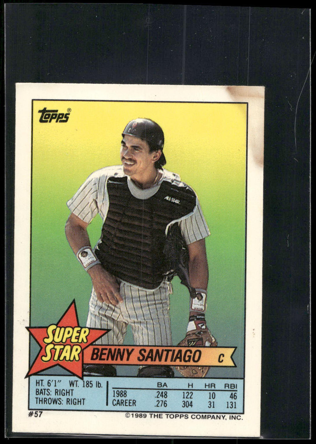 1989 Topps Stickers #57 Benny Santiago Super Star Backs