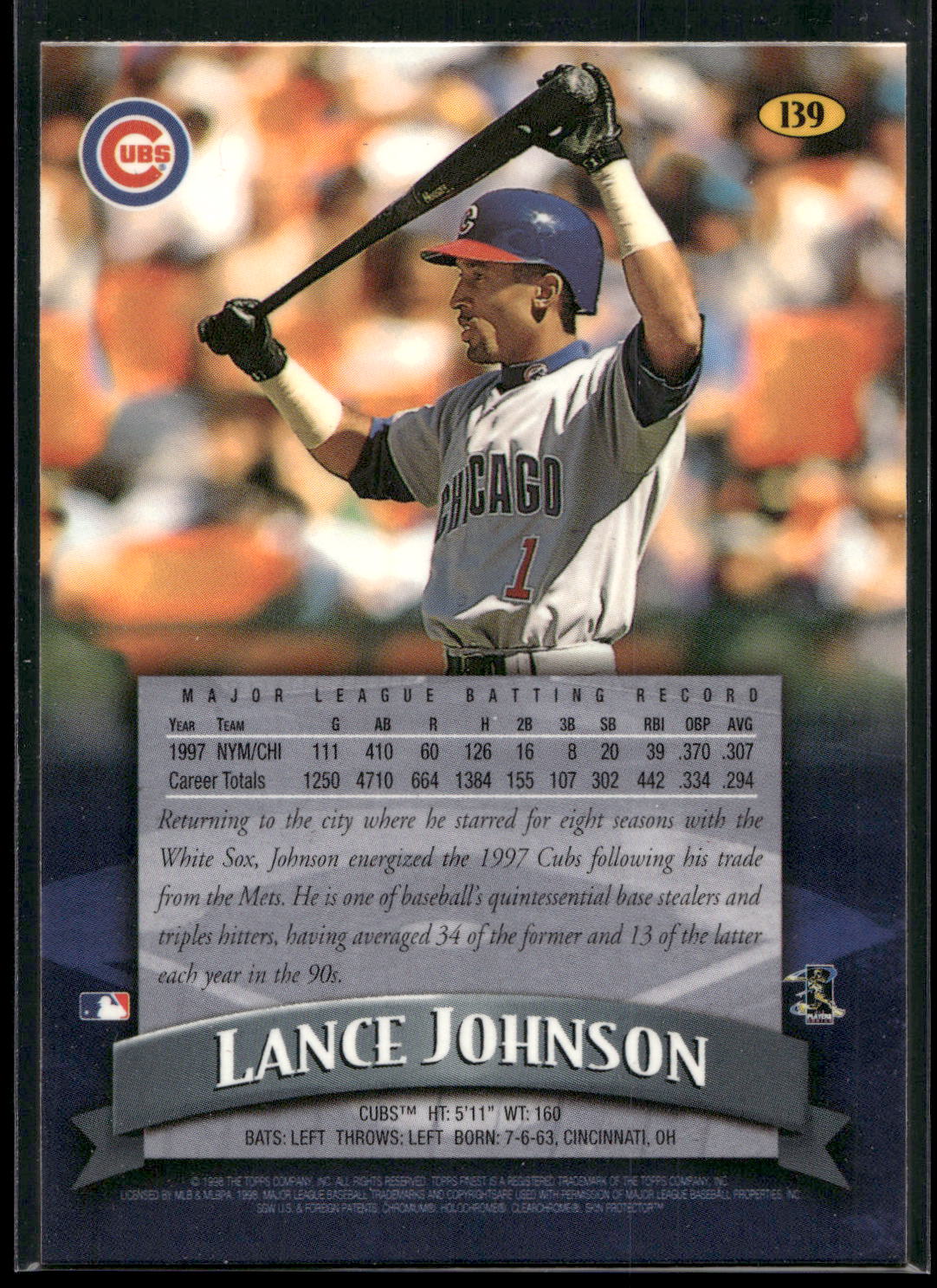 1998 Finest #139 Lance Johnson