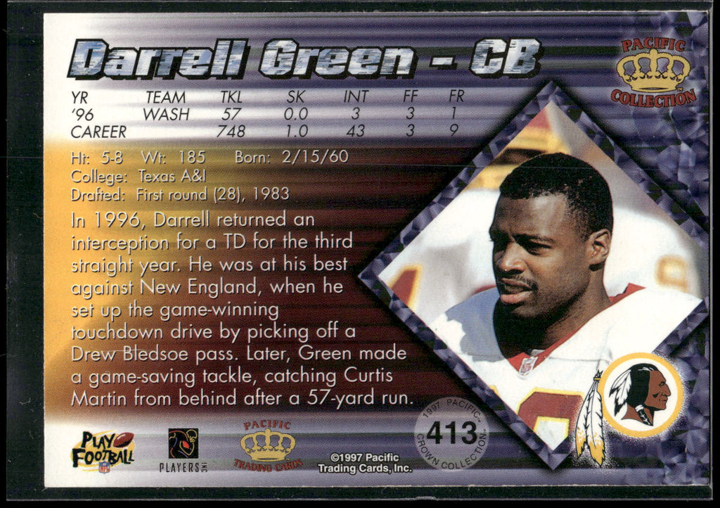 1997 Pacific Crown Collection #413 Darrell Green Red