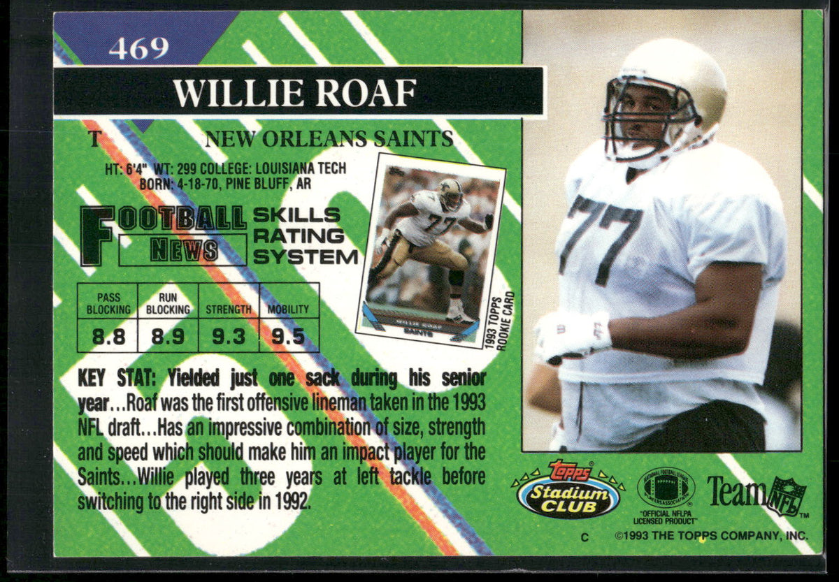1993 Stadium Club #469a Willie Roaf