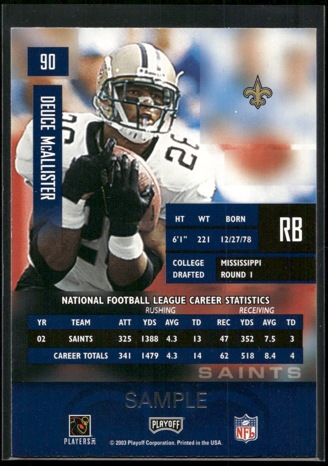 2003 Playoff Prestige #90 Deuce McAllister