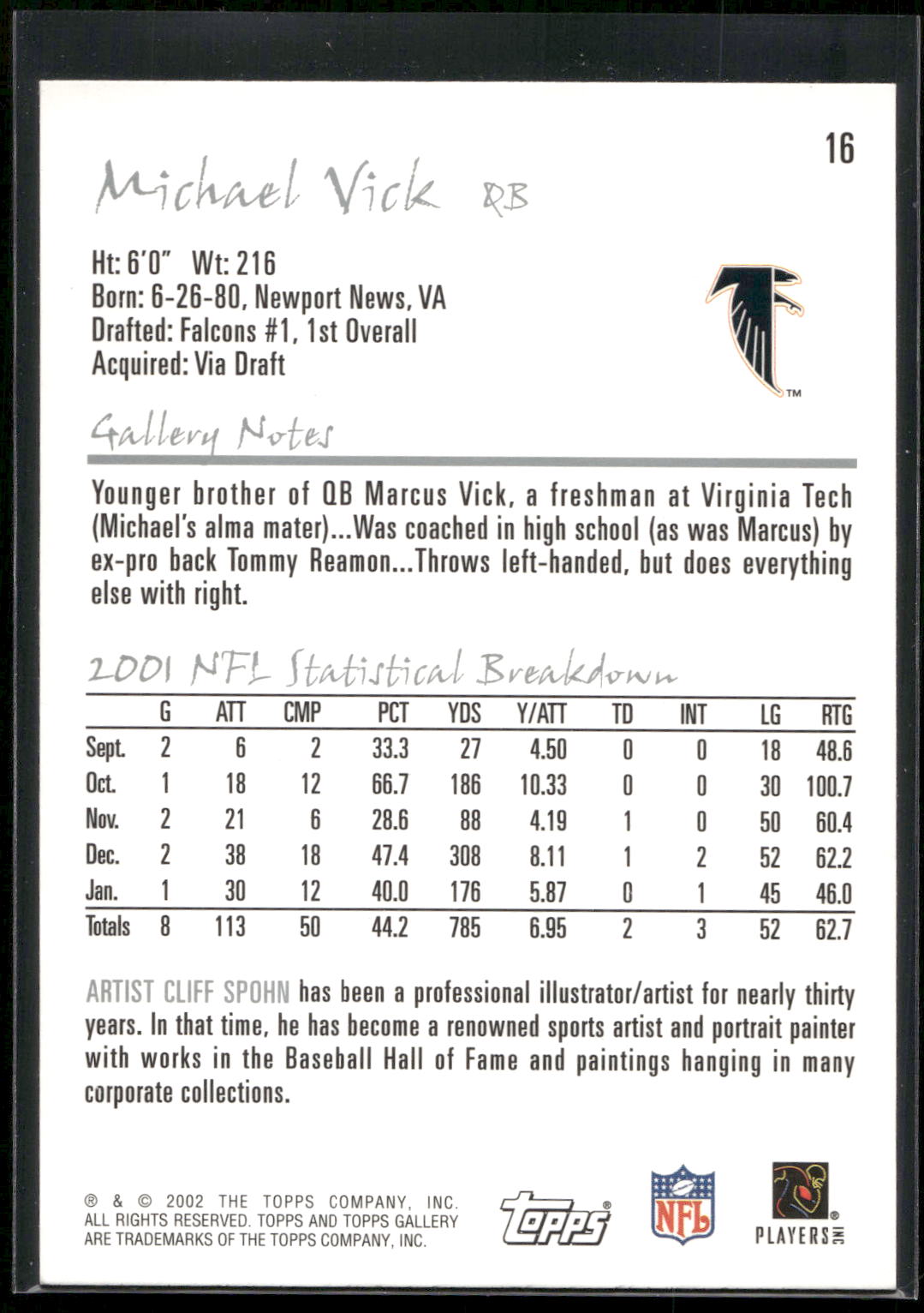 2002 Topps Gallery #16 Michael Vick
