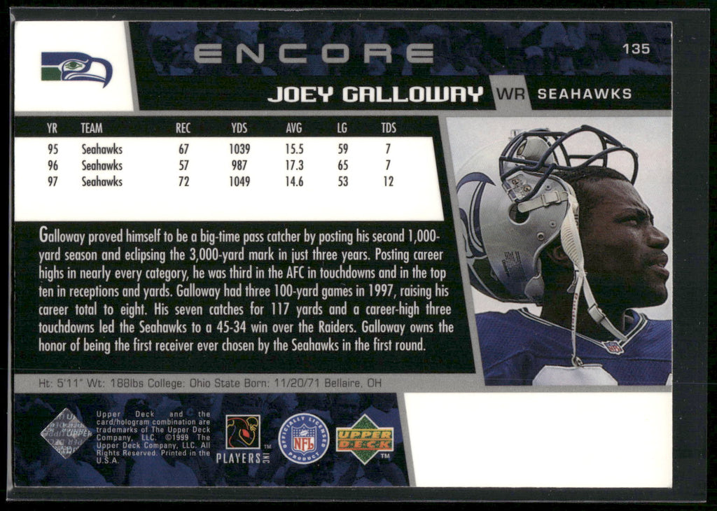 1998 Upper Deck Encore #135 Joey Galloway