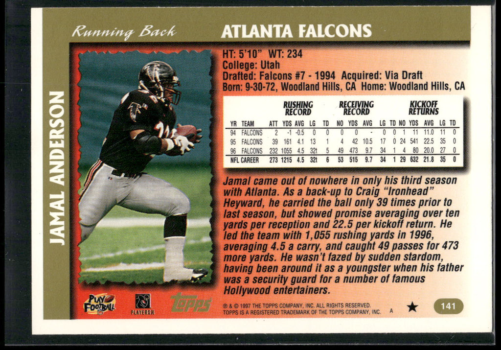 1997 Topps #141 Jamal Anderson