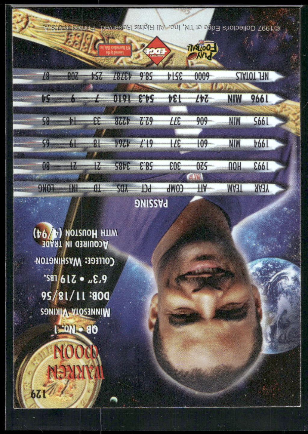 1997 Collector's Edge Excalibur #129 Warren Moon