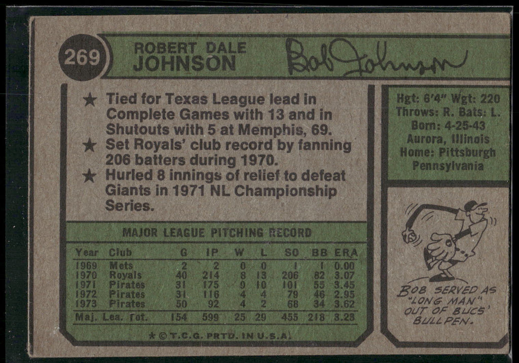 1974 Topps #269 Bob Johnson